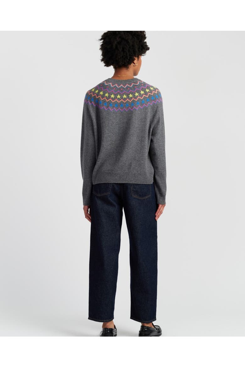 Wool Cashmere Star Yoke Sweater, Alternate, color, Grey