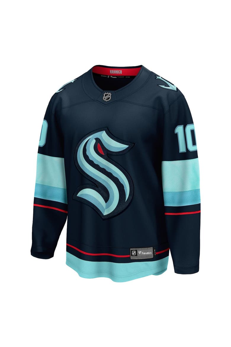 Men's Fanatics Matty Beniers Deep Sea Blue Seattle Kraken Premier Breakaway Player Jersey, Alternate, color, Navy