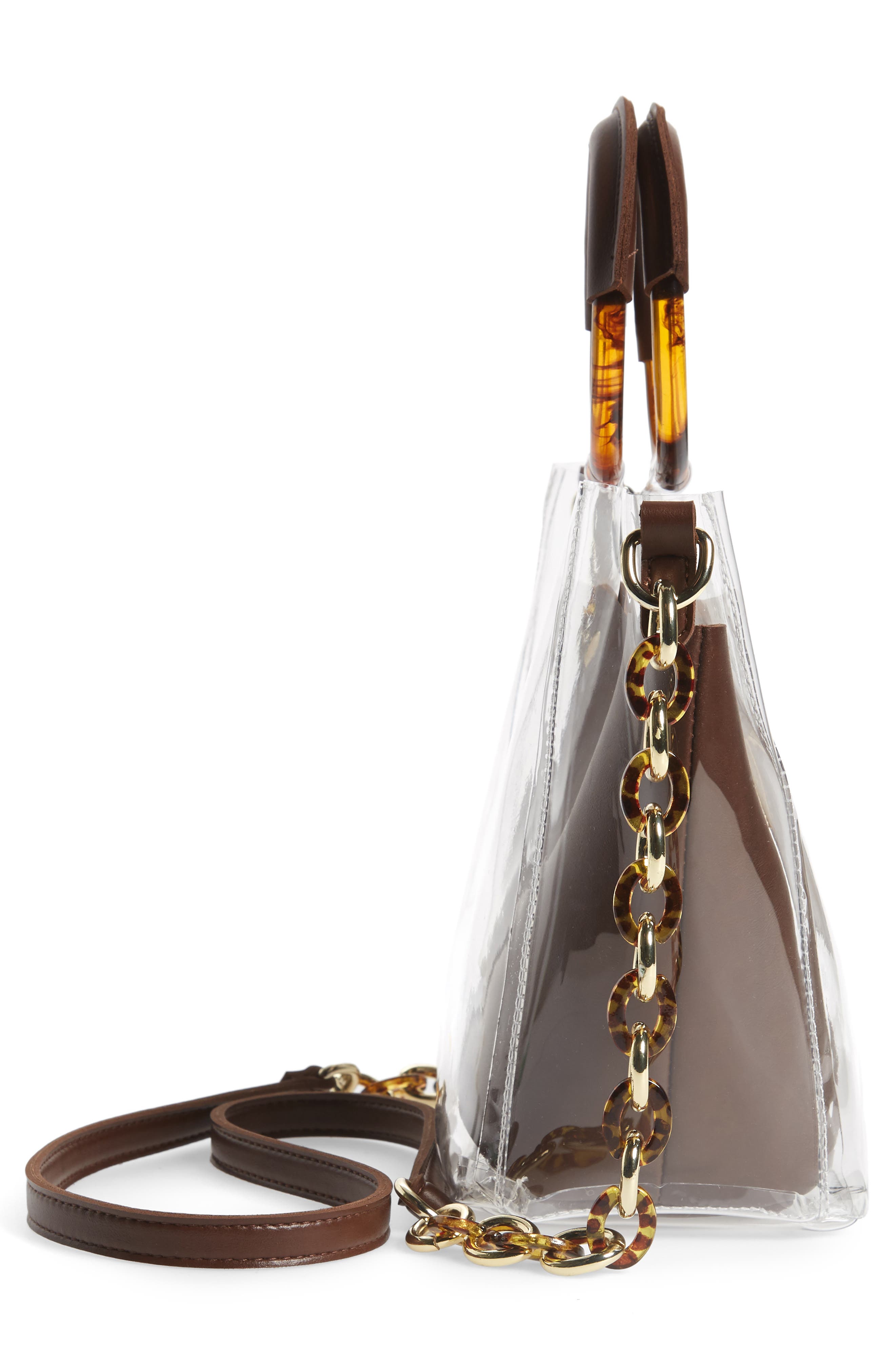 Transparent Shoulder Bag, Alternate, color, CLEAR BROWN
