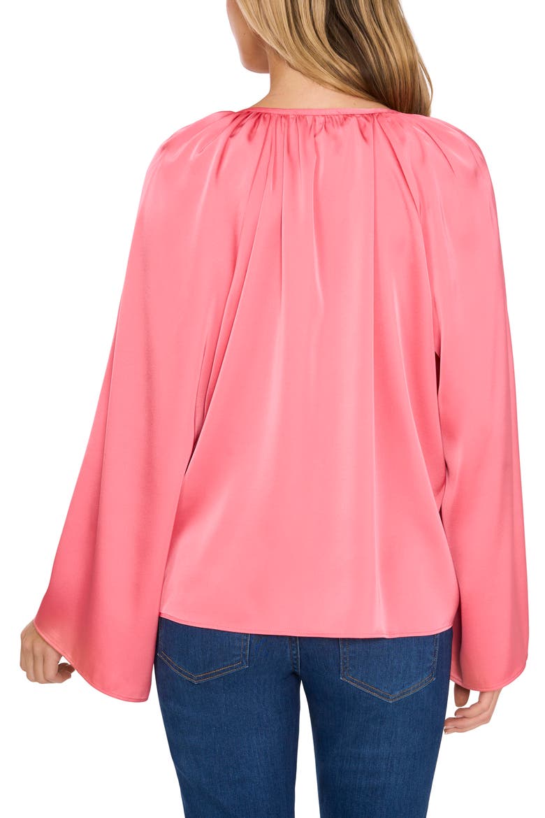Satin Peasant Top, Alternate, color, CONFETTI PINK