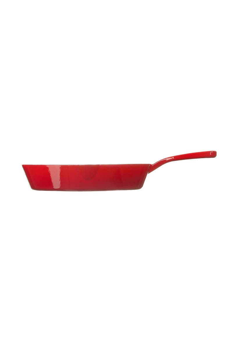 8 Inch Enameled Cast Iron Round Skillet, Alternate, color, Red