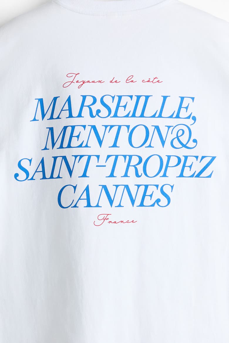 Oversized Print-motif T-shirt, Alternate, color, White/Marseille