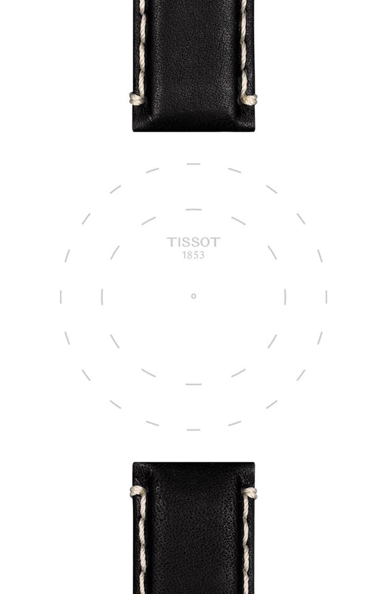 Tissot 22mm Stitched Leather Watch Strap, Alternate, color, 