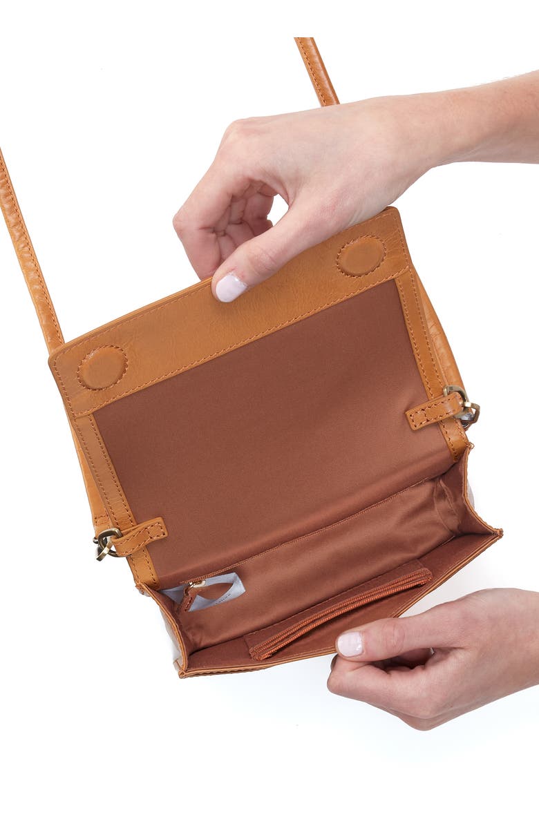 HOBO Jill Leather Phone Crossbody Bag, Alternate, color, Natural