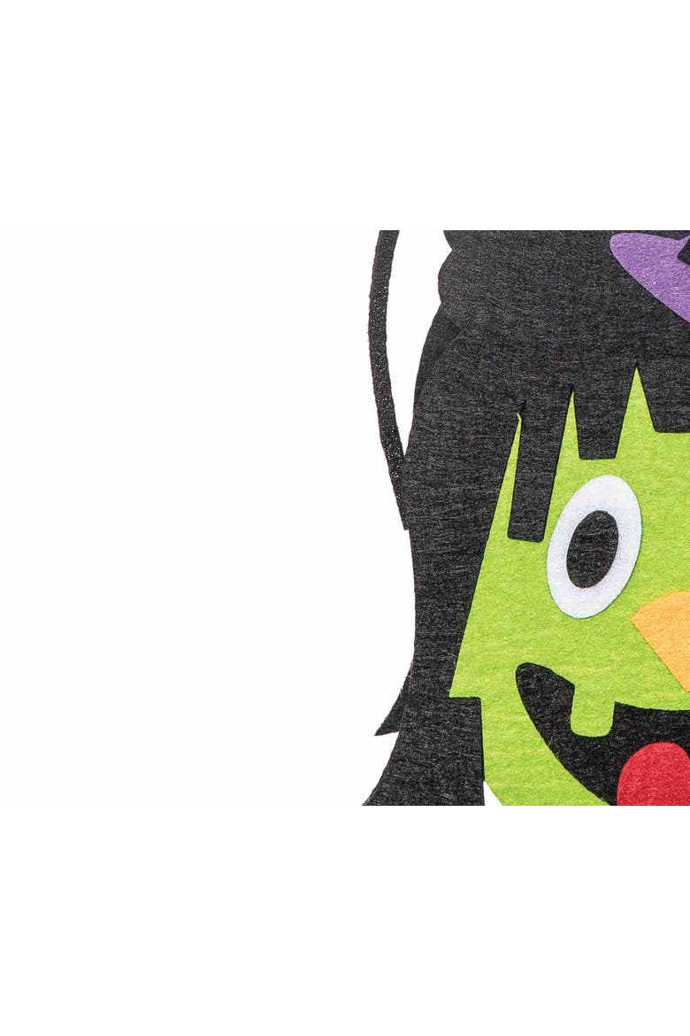 Witch Felt Halloween Treat-Or-Trick Costume Candy Basket Tote Bucket, Alternate, color, Green