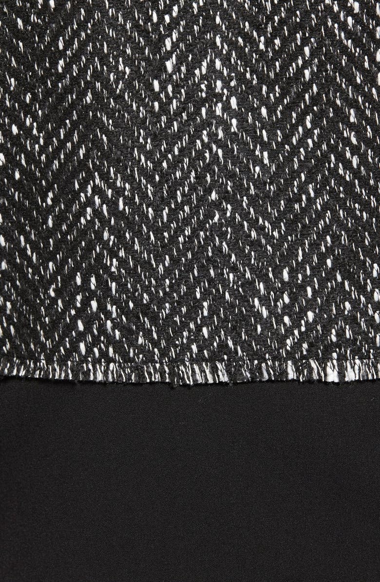 Ivanka Trump Fringe Detail Tweed Panel Jacket, Alternate, color, 