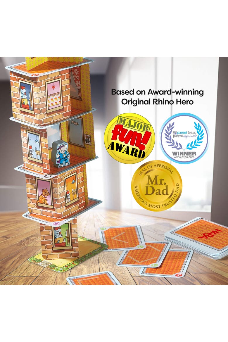 Giant Rhino Hero XXL Stacking Cards Game, Alternate, color, Multi
