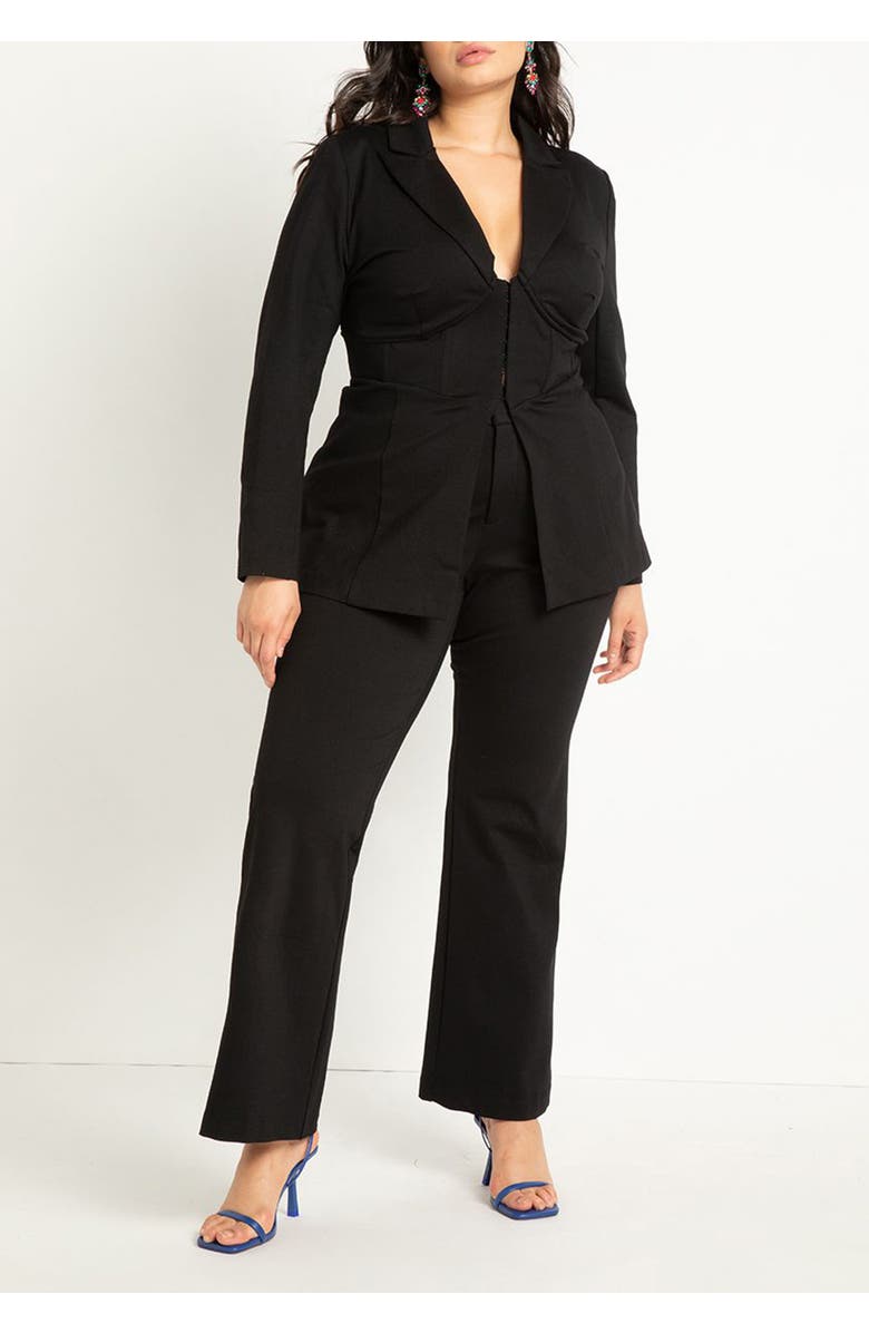 ELOQUII Corset Blazer, Alternate, color, Totally Black