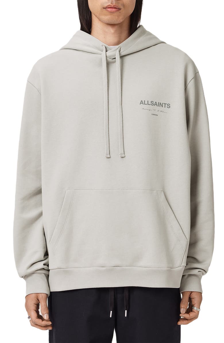 AllSaints Future Cotton Hoodie, Main, color, Carbon Grey