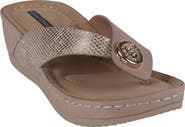 GOOD CHOICE NEW YORK Dafni Snakeskin Embossed Wedge Sandal