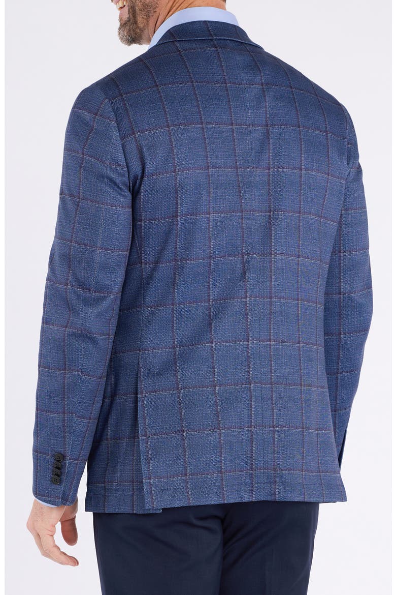 Shoreditch Slim Fit Blue Windowpane Knit Spot Coat, Alternate, color, BLUE