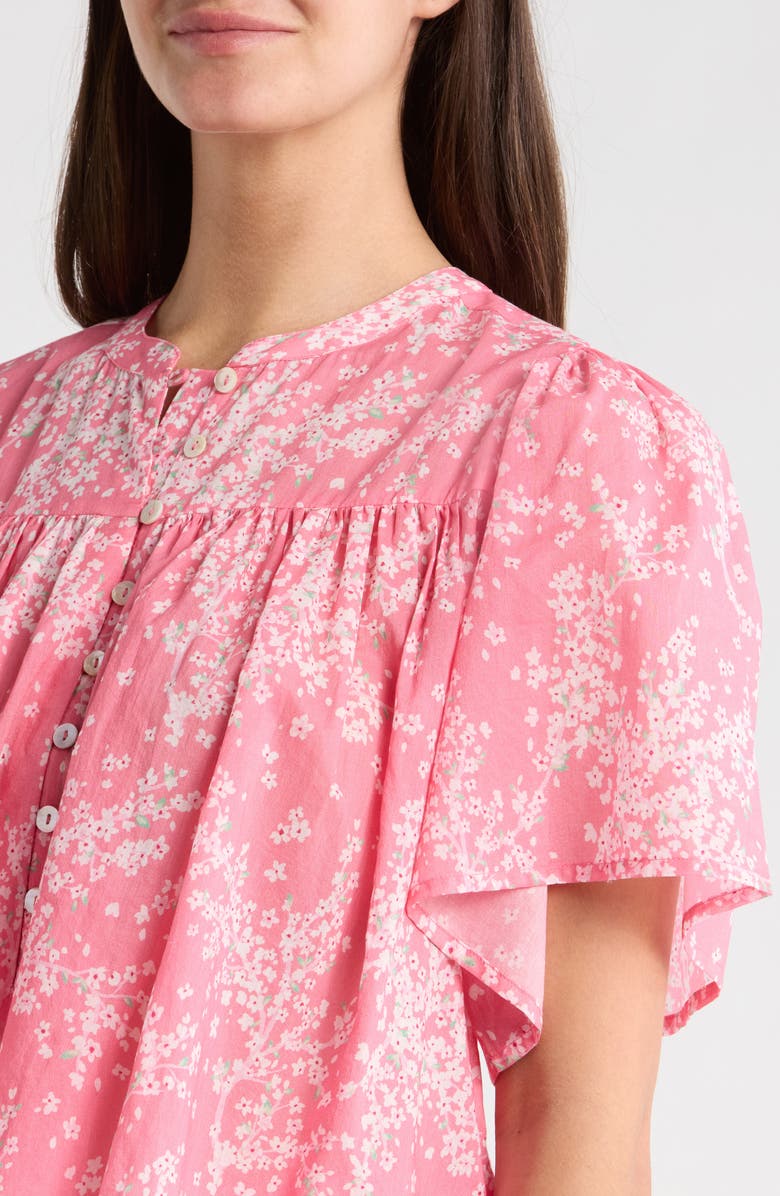 Papinelle Cheri Blossom Cotton Sateen Short Pajamas, Alternate, color, Pink Lemonade