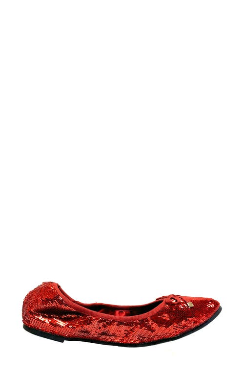 Ninety Union Sequin Ballerina Flat In Red