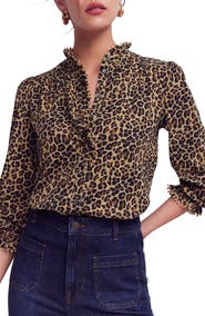 Boden Emily Pom Detail Ruffle Shirt
