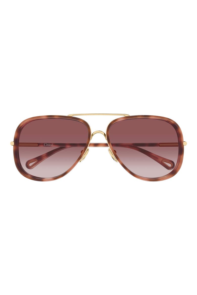 60mm Gradient Navigator Sunglasses, Main, color, GOLD