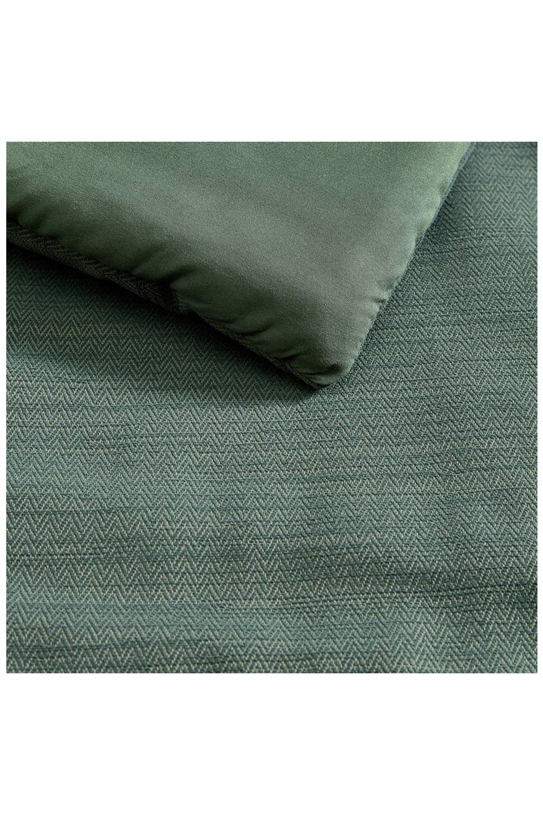 Herringbone Chenille Jacquard Duvet Set, Alternate, color, LIGHT/ GREEN