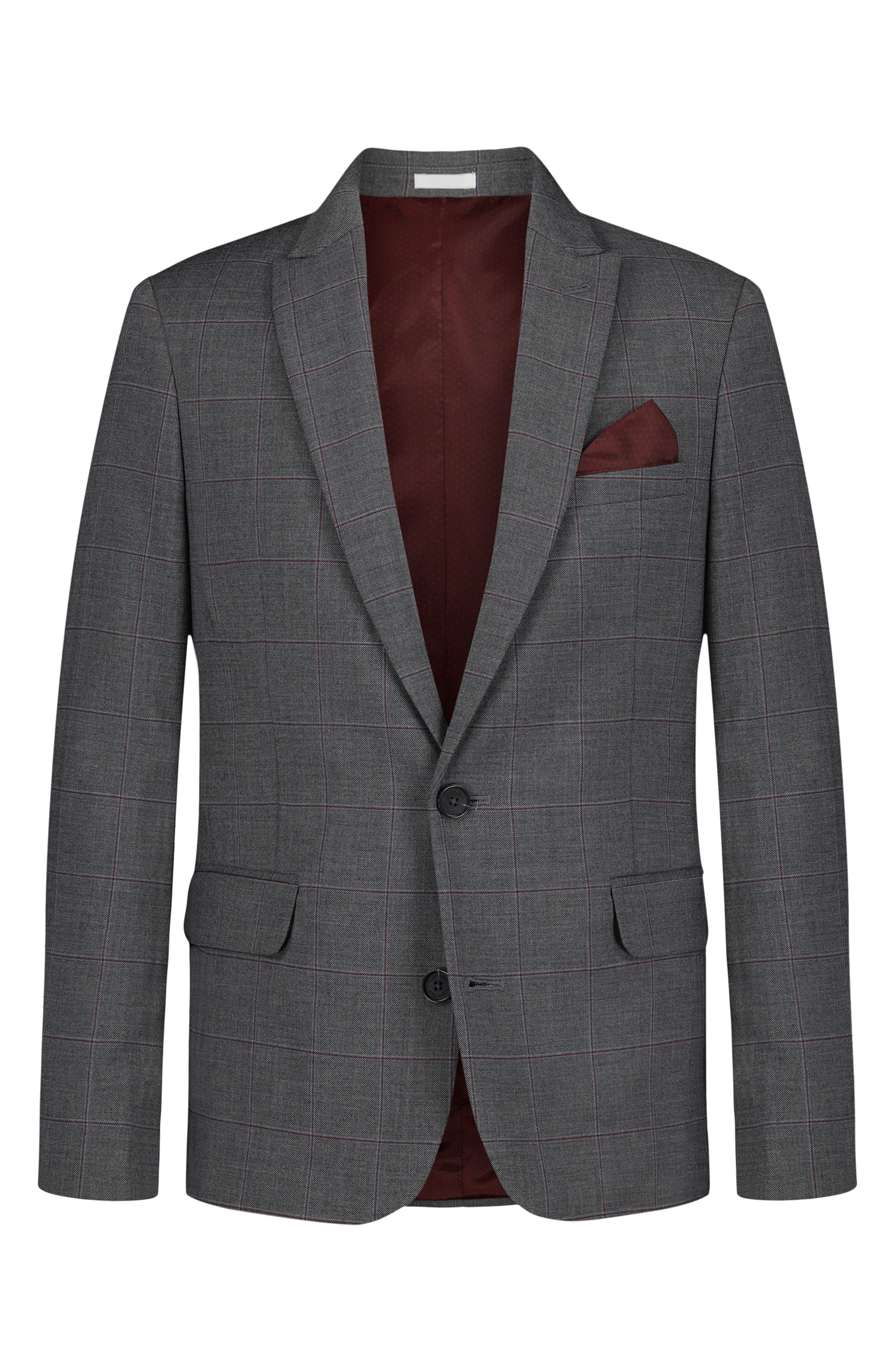 Calvin Klein Kids' Windowpane Stretch Two-Button Sport Coat