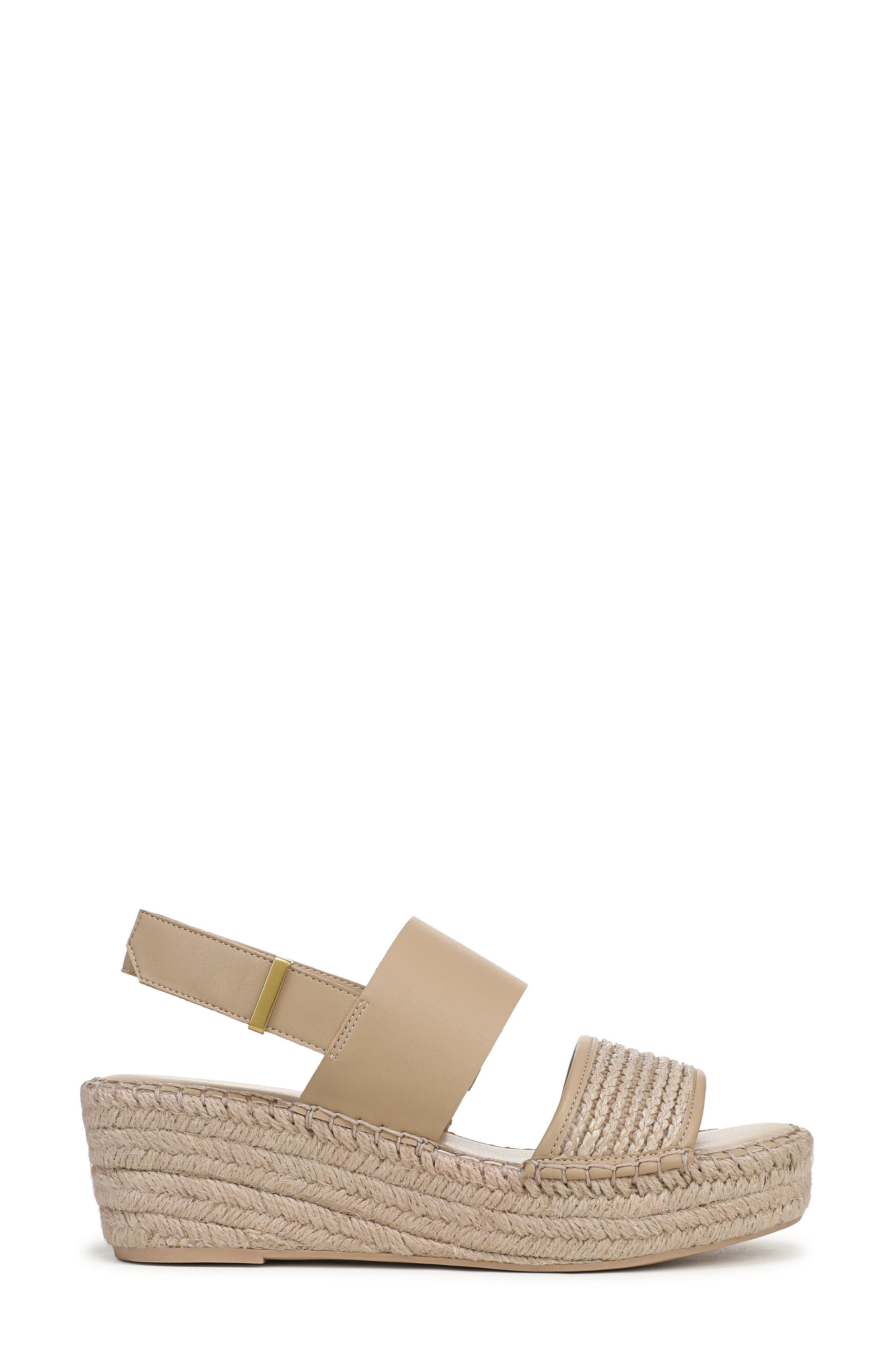 Parry Wedge Sandal, Alternate, color, NATURAL BEIGE FAUX LEATHER