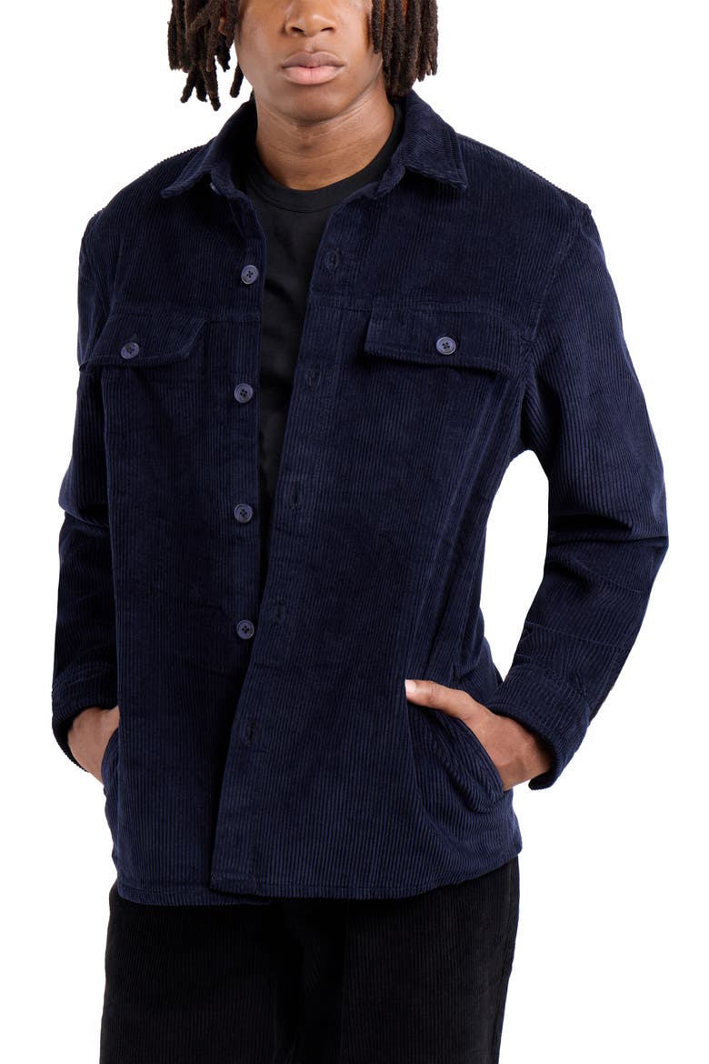 Cotton Corduroy Shirt Jacket, Alternate, color, NAVY