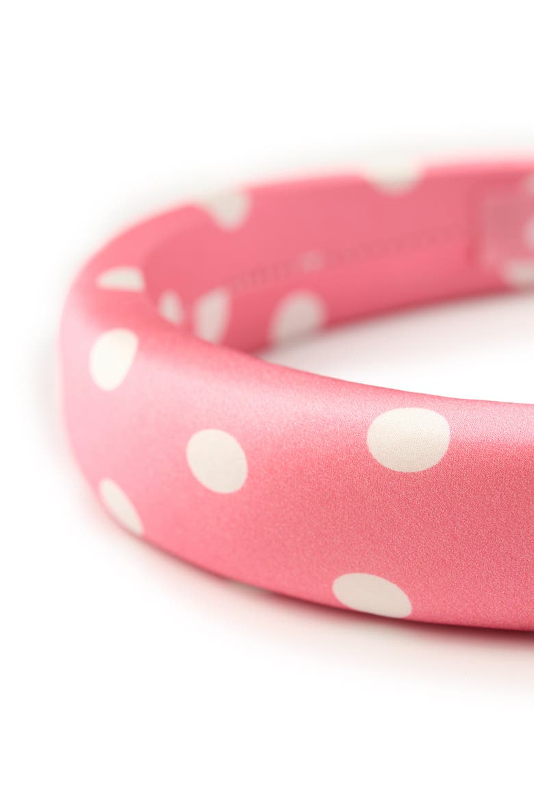 Polka Dot Silk Headband, Alternate, color, Pink