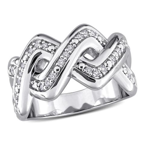 Lab Grown Diamond Crossover Ring Sterling Silver