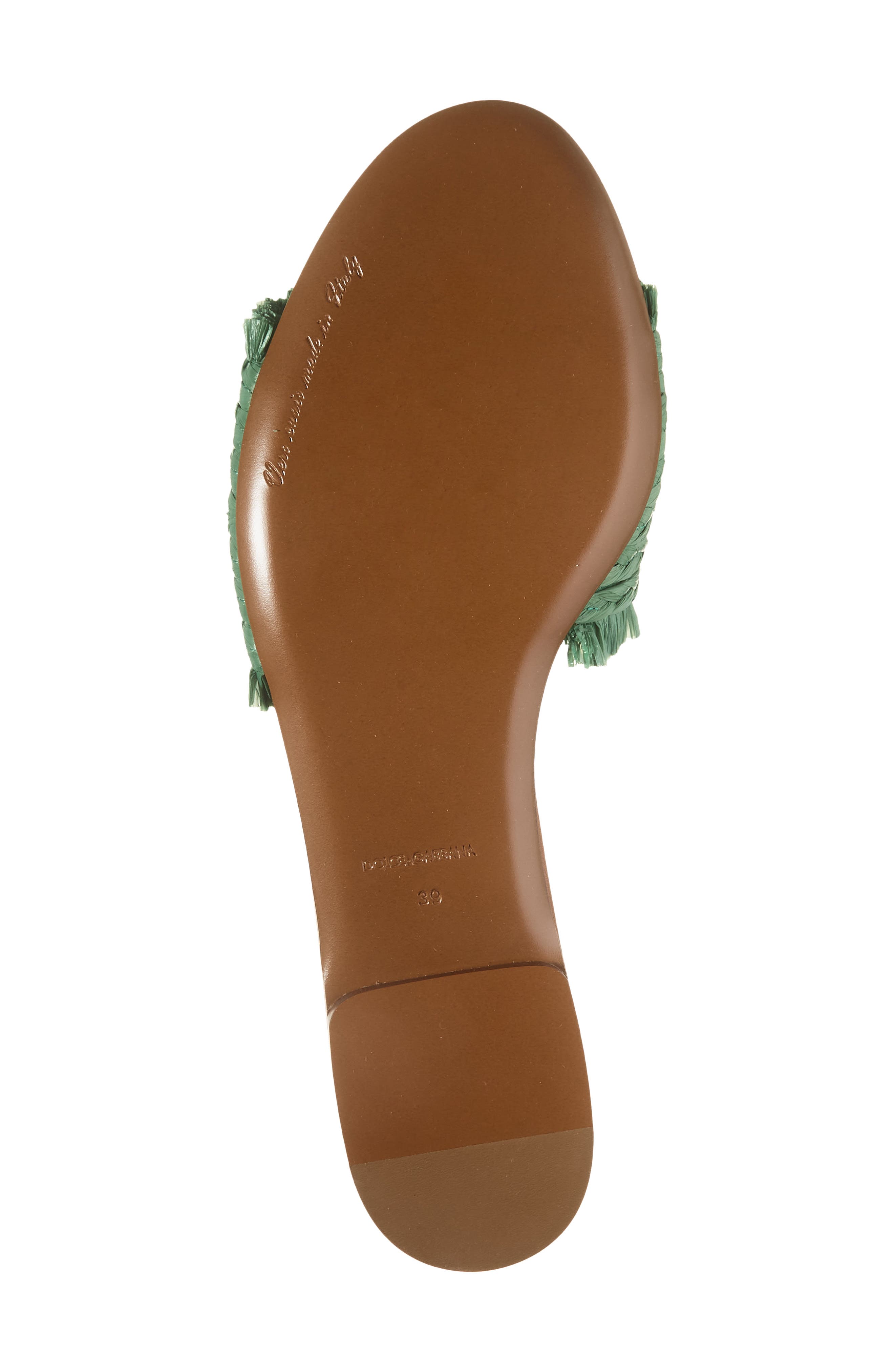 DG Logo Raffia Slide Sandal, Alternate, color, 8B606 VERDE/ SABBIA
