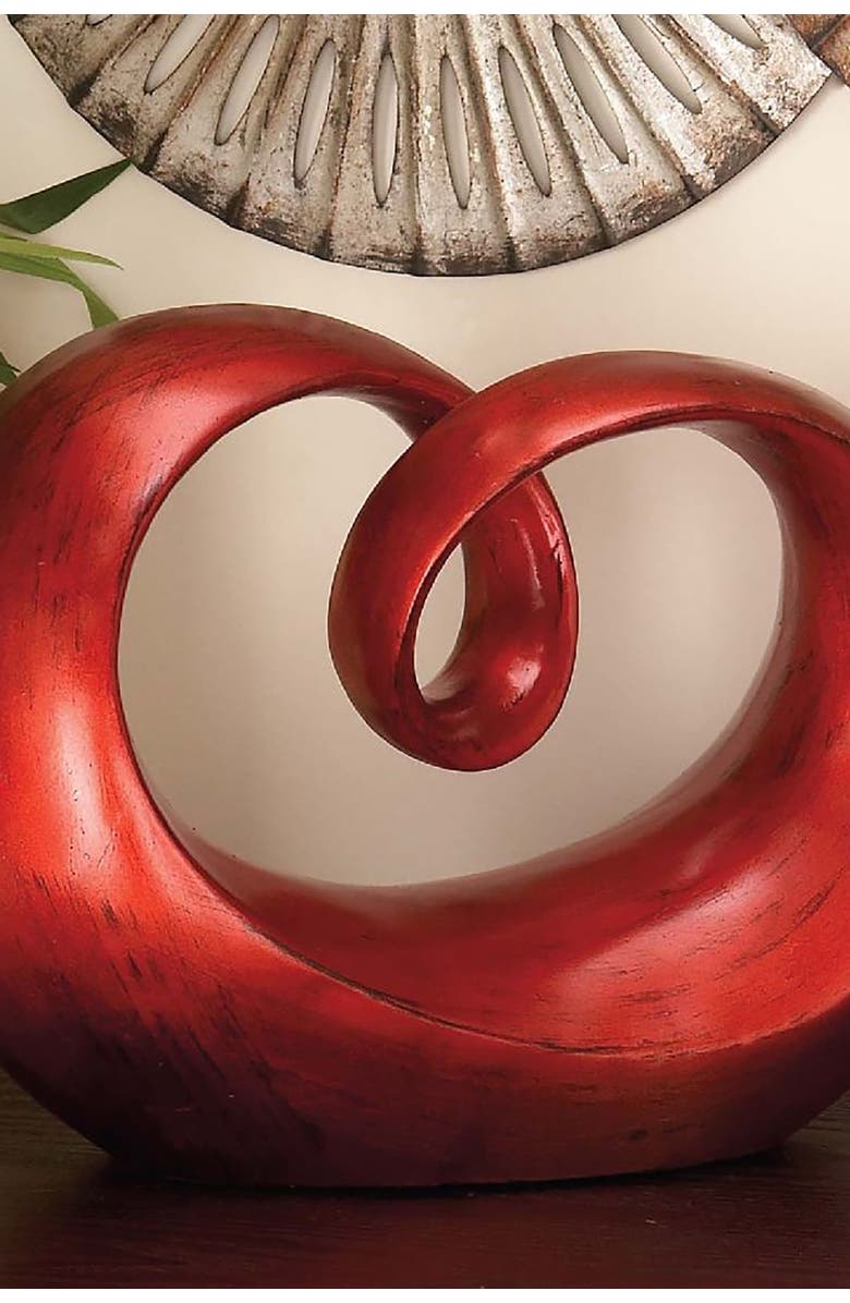UMA Red Polystone Swirl Abstract Sculpture, Alternate, color,