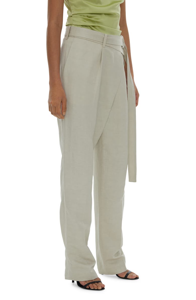 Helmut Lang Belted Faux Wrap Pants, Alternate, color, 
