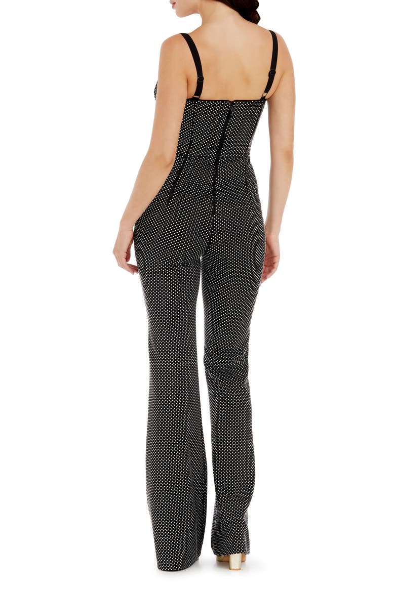 Presley Metallic Dot Jumpsuit, Alternate, color, BLACK/ SILVER