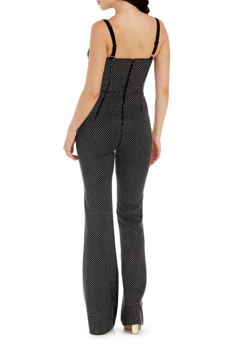 Dress the Population Presley Metallic Dot Jumpsuit, Alternate, color, Black/ Silver