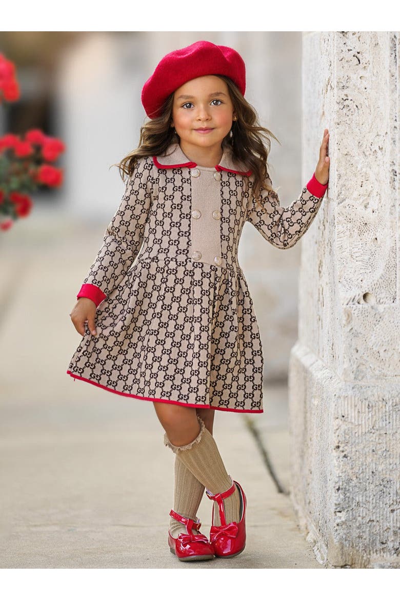 Fall Cute Festive Sweater Dress, Alternate, color, Beige