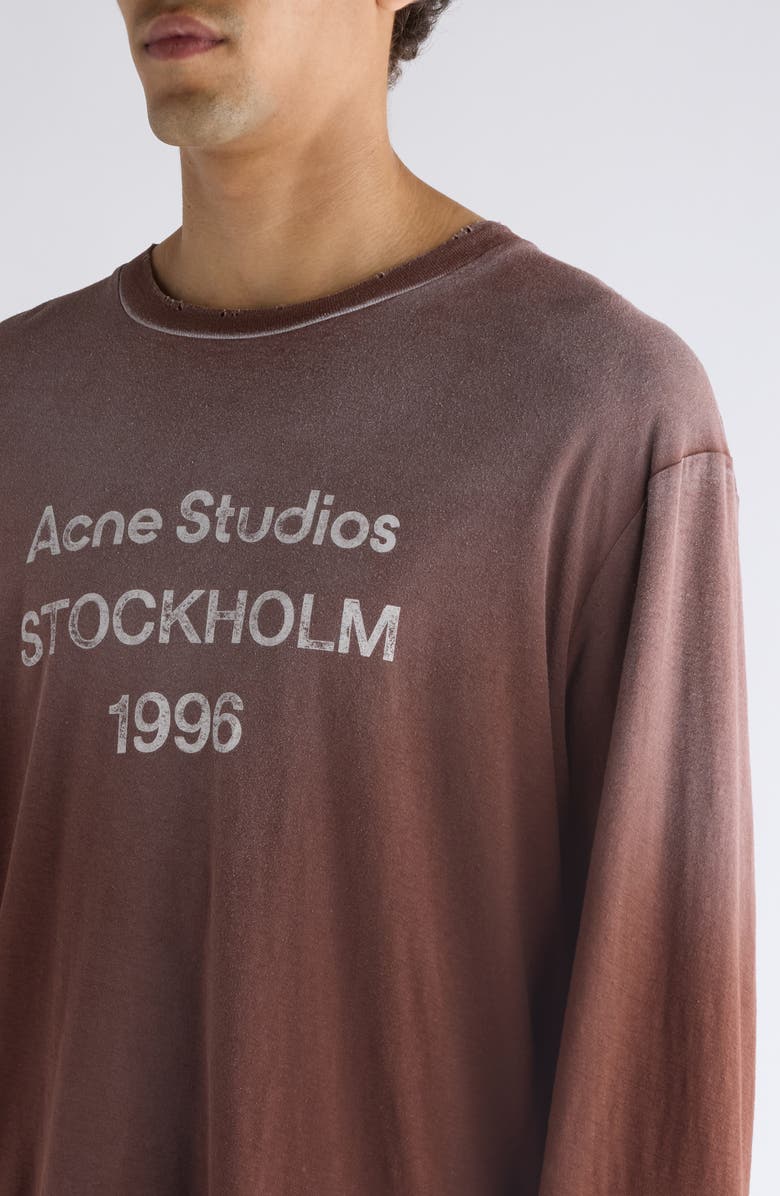 Acne Studios Edden 1996 Distressed Logo Graphic T-Shirt, Alternate, color, Chocolate Brown