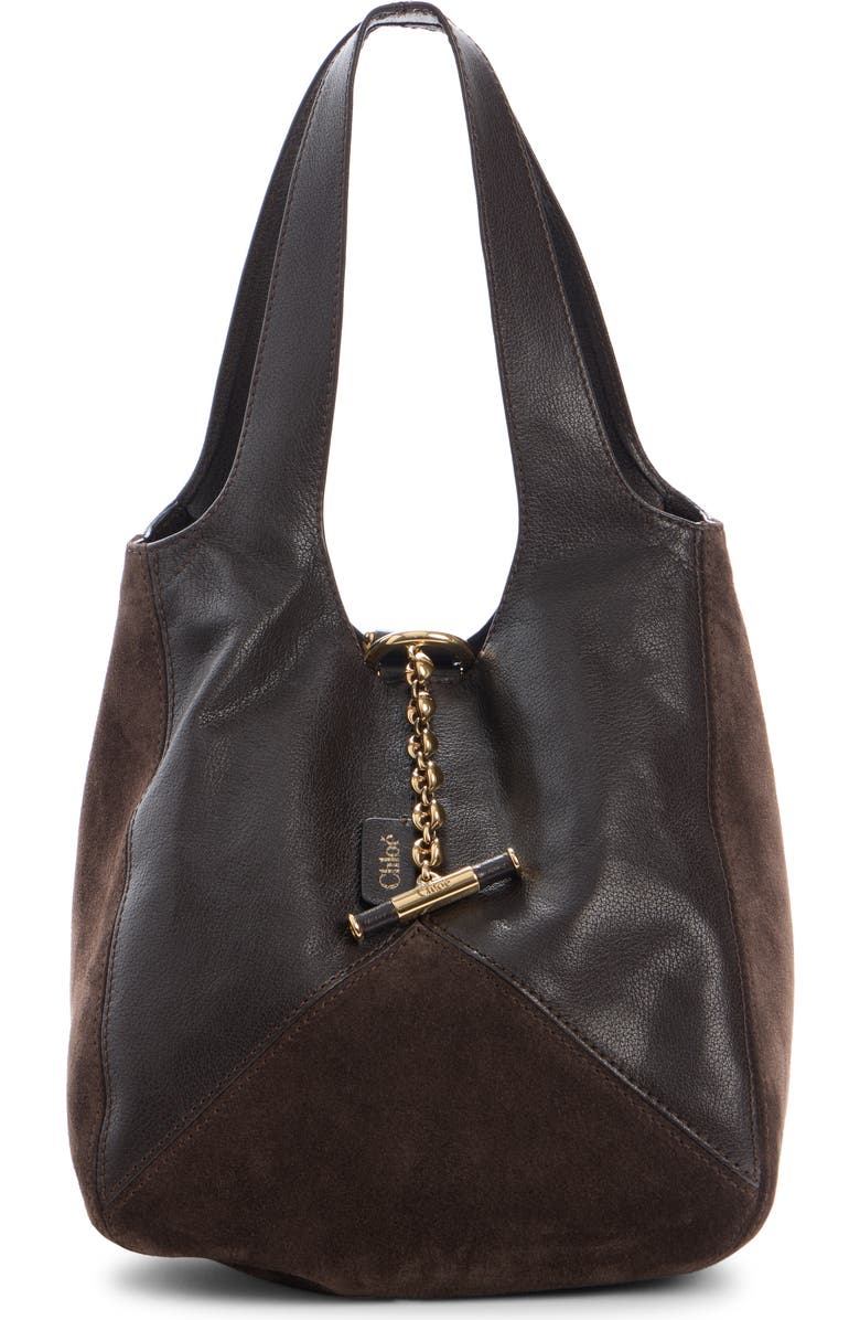 Chloé Small Balloon Patchwork Hobo Bag, Main, color, Kohl Brown