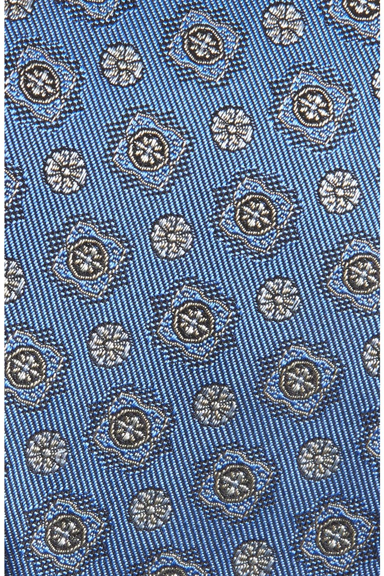 Medallion Silk Jacquard Tie, Alternate, color, BRIGHT BLUE