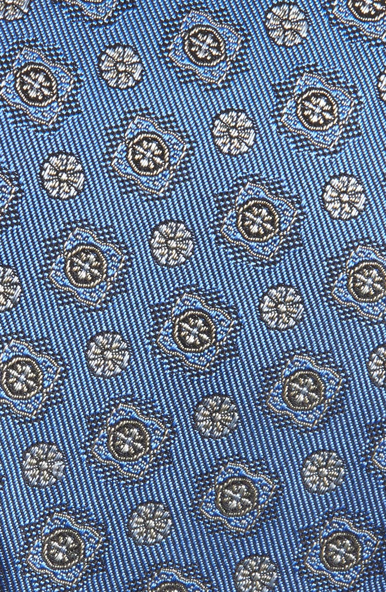 Canali Medallion Silk Jacquard Tie, Alternate, color, Bright Blue
