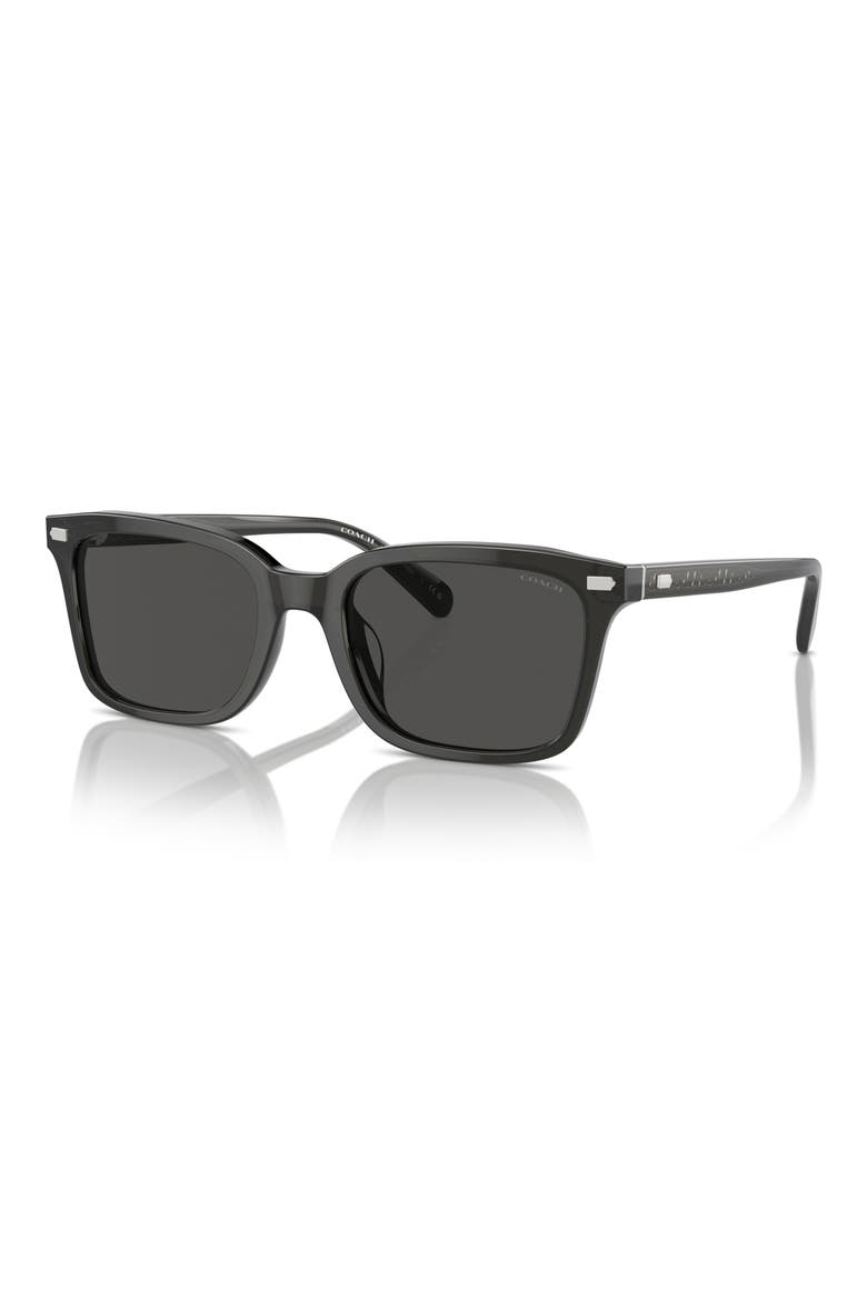 54mm Square Sunglasses, Alternate, color, TRANSPARENT DARK GREY / GREY