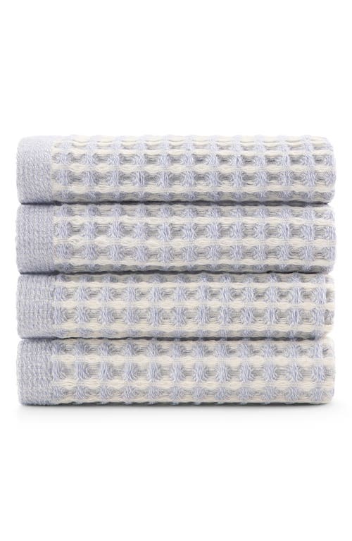 Dkny Pure Set Of 4 Pure Yarn Dyed Cotton Waffle Washcloths In Gray