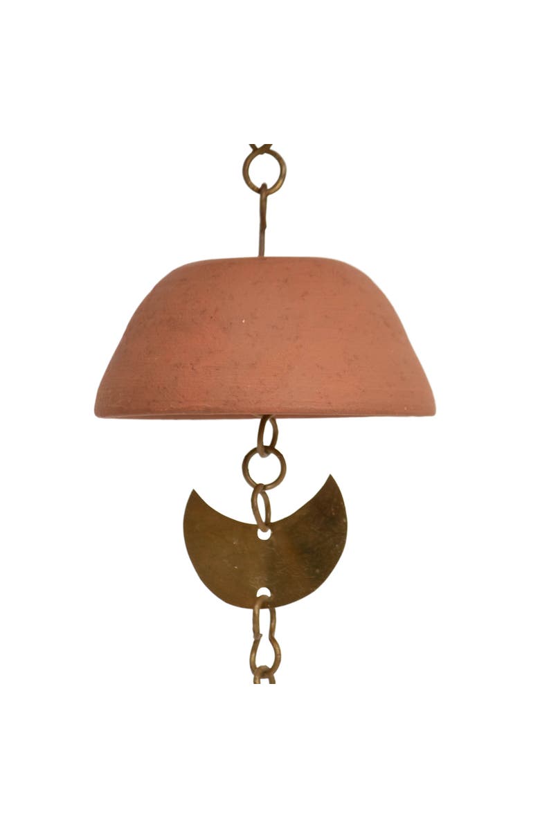 Foreside Home and Garden Moon Brass Terracotta & Metal Wall Hanging, Alternate, color, Brown