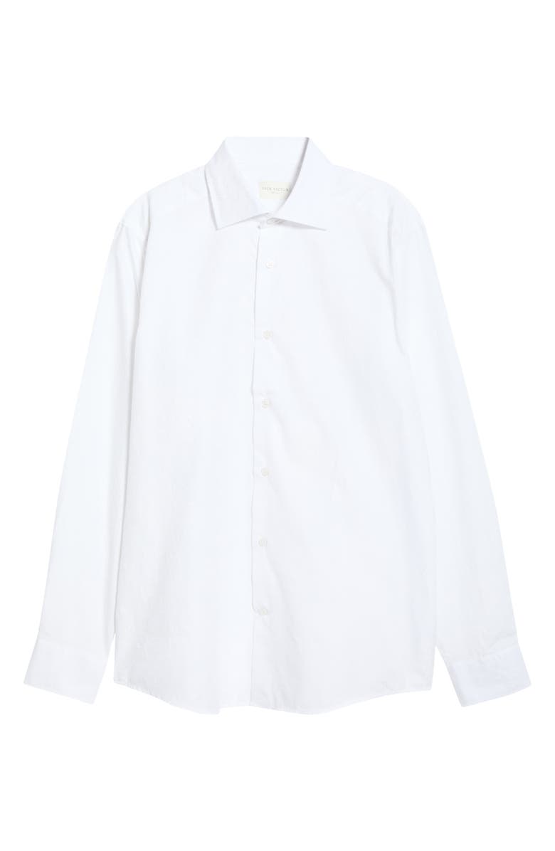 Jack Victor Cotton Jacquard Button-Up Shirt, Alternate, color, White