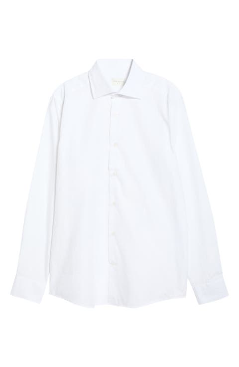 Cotton Jacquard Button-Up Shirt