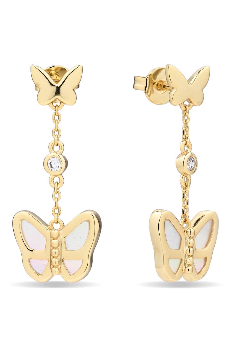 Flutter 14k Gold Plated Mother-of-Pearl Dangle Earrings, Main, color, GOLD