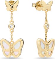 EYE CANDY LOS ANGELES Flutter 14k Gold Plated Mother-of-Pearl Dangle Earrings