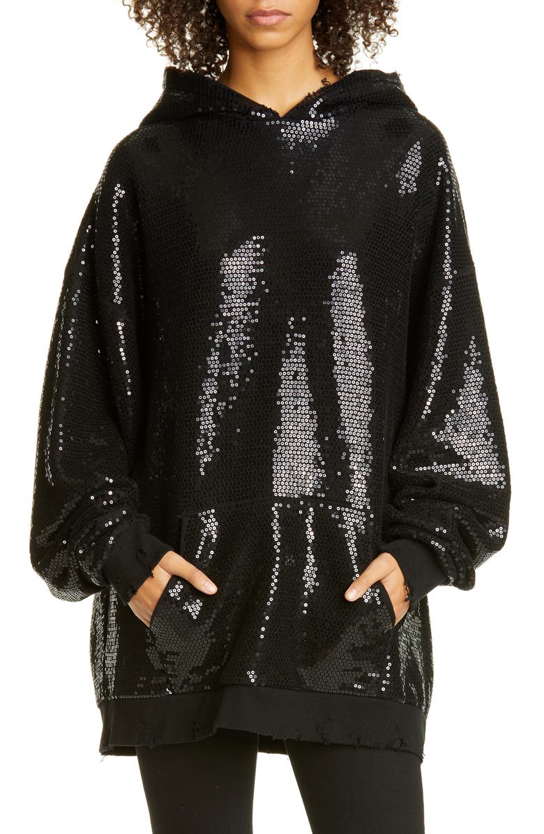R13 Sequin Hoodie, Main, color, 