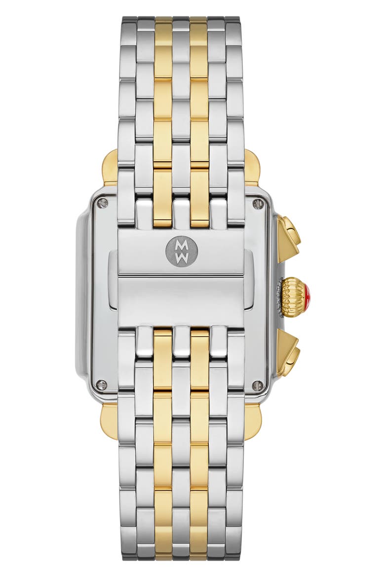 Deco Diamond Chronograph Bracelet Watch, 35mm, Alternate, color, TWO TONE