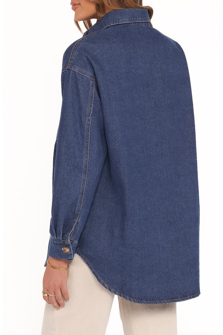 Anicia Denim Button-Up Shirt, Alternate, color, DARK