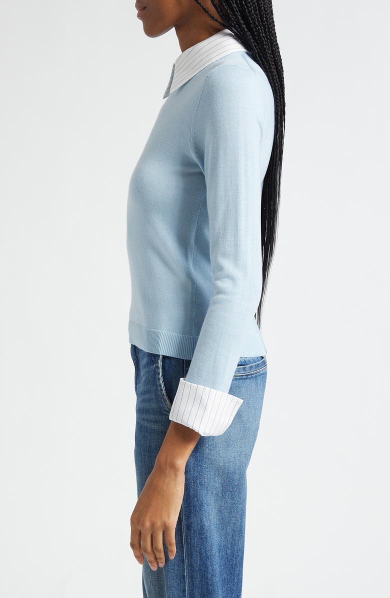 Alice + Olivia Porla Collar Stretch Wool Sweater, Alternate, color, Carolina Blue
