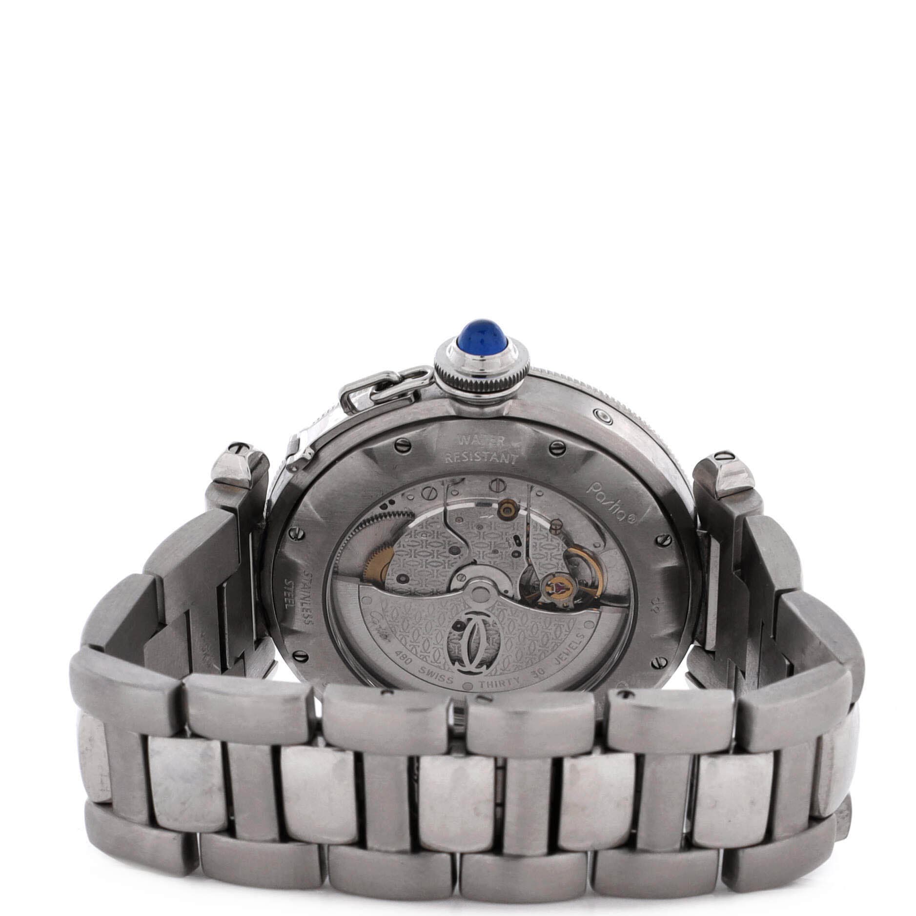 Pasha de Cartier GMT Power Reserve Automatic Watch Stainless Steel 38, Alternate, color, Metallic Silver