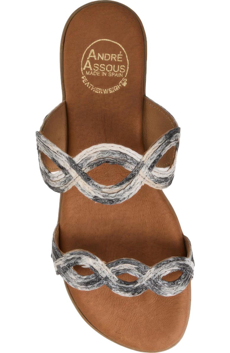 André Assous Nizzie Double Strap Slide Sandal, Alternate, color, Black/ Natural