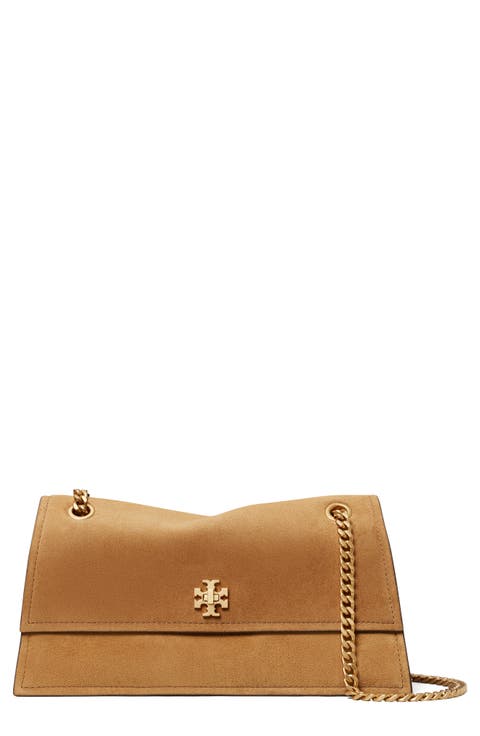 Kira Turnlock Suede Convertible Shoulder Bag
