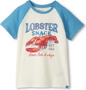 Hatley Kids' Lobster Cotton Graphic Baseball T-Shirt